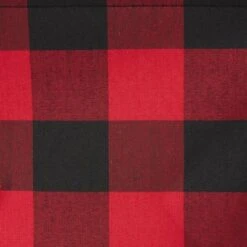 Design Imports Polyester Bin Buffalo Check Red / Black Round Medium 12X15X15