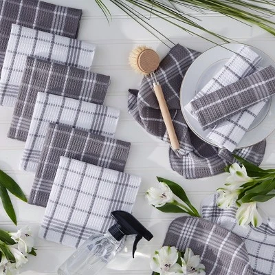 Design Imports Gray Waffle Weave Dishcloth Set/12 4 Design Imports Gray Waffle Weave Dishcloth Set/12 - Image 4