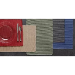 DII Ribbed Solid Placemat Set 6 Piece, Stone, 13x19" 12 DII Ribbed Solid Placemat Set 6 Piece, Stone, 13x19" -Design Imports GUEST f418c7db 4297 4417 9e90 187b2550c5f7 1