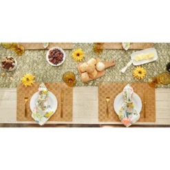DII Basketweave PVC Placemat Set 4 Piece, Natural, 17.4x11.9" -Design Imports GUEST f4668b59 1f79 46e9 9e93 67675c461dbb