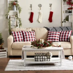 4pk 18"x18" Square Throw Pillow Covers Red/White - Design Imports -Design Imports GUEST f4b54c1b 1f95 4bfb a2a8 f6e52ed6fc72