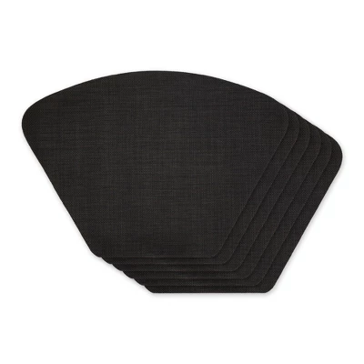 DII PVC Solid Round Table Placemat Set 6 Piece, Black, 13x18.75" 3 DII PVC Solid Round Table Placemat Set 6 Piece, Black, 13x18.75" - Image 3