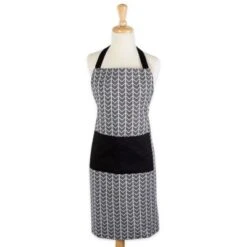 Design Imports Black/White Herringbone Chef Apron -Design Imports GUEST f5242ae6 21d2 4a57 a021 0a85ba82c569