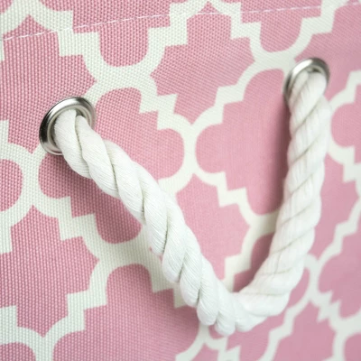 17.5" X 12" X 15" Large Polyester Rectangle Lattice Storage Bin Rose - Design Imports 1 17.5" X 12" X 15" Large Polyester Rectangle Lattice Storage Bin Rose - Design Imports