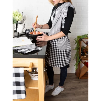 Design Imports Black/White Gingham Apron 6 Design Imports Black/White Gingham Apron - Image 6