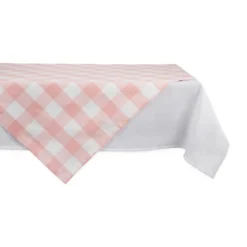 Design Imports Pink Buffalo Check Table Topper 40X40