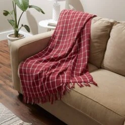 50"x60" Checked Plaid Throw Blanket - Design Imports -Design Imports GUEST f6dc55b8 66a8 4e13 9db9 2aeffc390488