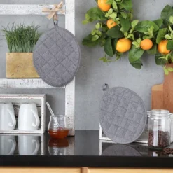 Design Imports Gray Terry Oval Potholder Set/2 -Design Imports GUEST f700533b 28e2 4508 bad5 ac52b306a007