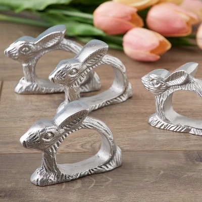 Design Imports Silver Rabbit Napkin Ring Set Of 4 1 Design Imports Silver Rabbit Napkin Ring Set Of 4