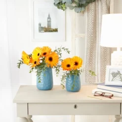 Design Imports Storm Blue Matte Dimple Texture Ceramic Canister Set/2 -Design Imports GUEST f76e9d94 011f 4164 b328 097571bd8b2c