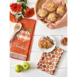 Design Imports Assorted Thankful Check Pumpkin Dishtowel (Set Of 3) -Design Imports GUEST f77e5823 7a61 41e2 bcbc e9ecd523b3b2