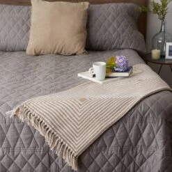 Square Throw Blanket Stone - Design Imports -Design Imports GUEST f79dae5f a6f5 40c8 8b08 8bd5f4cd0eca