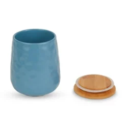 Design Imports Storm Blue Matte Dimple Texture Ceramic Canister Set/2 -Design Imports GUEST f7c47b28 d756 4b07 b61f 52686fb68205