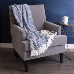 Design Imports Nautical Blue Mini Diamond Throw