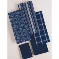 5pk Kitchen Towel & Dishcloth Set Nautical - Design Imports: Absorbent Cotton, Quick-Dry, Hand Washable -Design Imports GUEST f7fc7e25 fc40 46cc 9229 c498b2dbf635