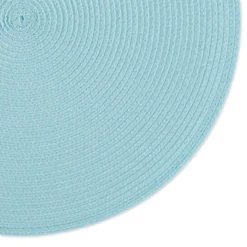 DII Solid Woven Placemat Set 6 Piece, Robbins Egg Blue, 15" Dia