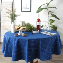 Design Imports Cotton Windowpane Check Tablecloth, Blue Metallic, 52X52" 8 Design Imports Cotton Windowpane Check Tablecloth, Blue Metallic, 52X52" -Design Imports GUEST f8f9196c 33fa 4e58 a1f2 028f21c02fcb