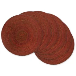 DII Variegated Placemat Set 6 Piece, Red, 15" Dia -Design Imports GUEST f9458339 4825 4b02 80a0 6f89bd0f2d5c