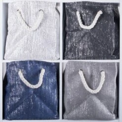 Design Imports Paper Bin Lurex Gray/Silver Rectangle Small 11X10X9 -Design Imports GUEST fa1dff47 12c9 44c1 b488 d8bd04c7ec5b