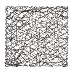 Design Imports Black Woven Paper Square Placemat Set/6