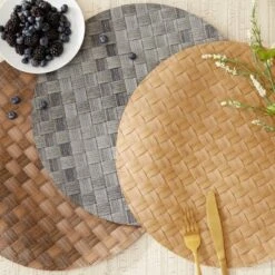 Design Imports Gray Basketweave Round Woven Placemat Set/4 12 Design Imports Gray Basketweave Round Woven Placemat Set/4 -Design Imports GUEST fc0f24d7 e617 4d3c 81a7 4318d22e2980
