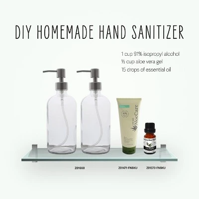 Design Imports 2 Pc 16Oz Clear Glass Bottle Set With Stainless Pump Tops 4 Design Imports 2 Pc 16Oz Clear Glass Bottle Set With Stainless Pump Tops - Image 4