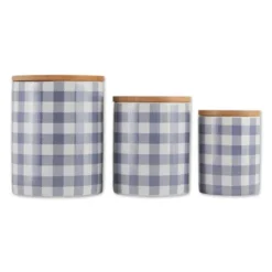 Design Imports Stonewash Blue & White Buffalo Check Ceramic Canister Set/3 25 Design Imports Stonewash Blue & White Buffalo Check Ceramic Canister Set/3 -Design Imports GUEST fd77ec88 21d6 4989 89ee e8bbdd841210