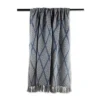50"x60" Diamond Throw Blanket Denim Blue - Design Imports