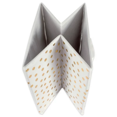 Nonwoven Polyester Cube Small Dots White/Gold Square 11x11x11 Set/4 5 Nonwoven Polyester Cube Small Dots White/Gold Square 11x11x11 Set/4 - Image 5
