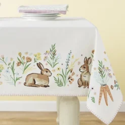 Design Imports Spring Bunny Hop Printed Tablecloth - 60 X 84"