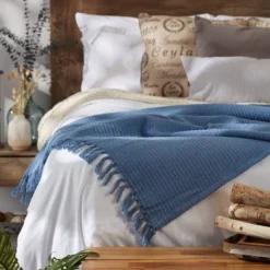 50"x60" Solid Ribbed Throw Blanket - Design Imports -Design Imports GUEST fe953602 3212 40f4 bf96 1a03f541c979