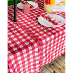 Design Imports Tango Red Check Outdoor Tablecloth With Zipper 60X120 -Design Imports GUEST feed780c 14f2 429f 961c db4f15b6d3bc