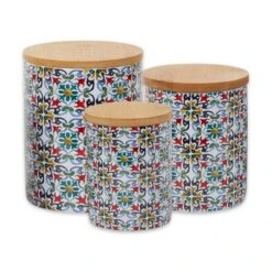 Design Imports Floral Tile Ceramic Canister Set/3 17 Design Imports Floral Tile Ceramic Canister Set/3 -Design Imports GUEST ff20445c a1b2 47e1 8f07 731aef6a89d1