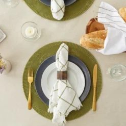 Design Imports French Stripe Tablecloth, Taupe/White, 60X120" -Design Imports GUEST ff9a1e17 1307 48aa a114 a95bef4479ce